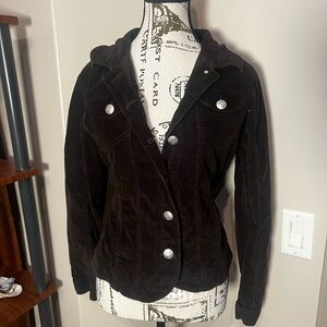 Live a Little Dark Brown Corduroy Button-Front Jacket